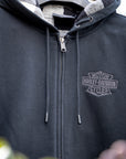 Harley-Davidson® American Classic Buffalo Check Flannel Lined Zip Hoodie - Harley Black【96429-26VM】