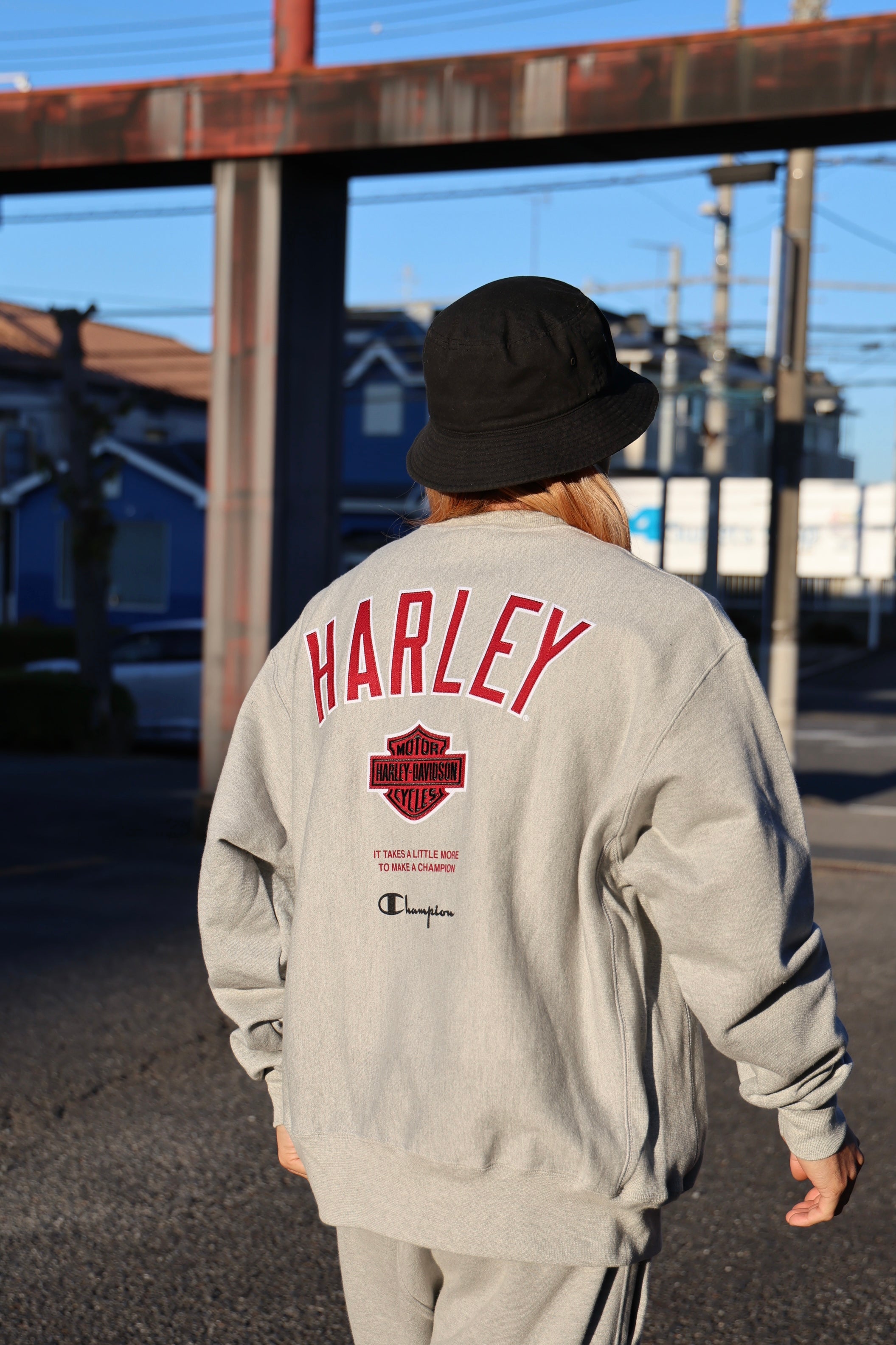 Champion x Harley-Davidson Fanatic Crew Neck Sweatshirt Grey Heather Champion