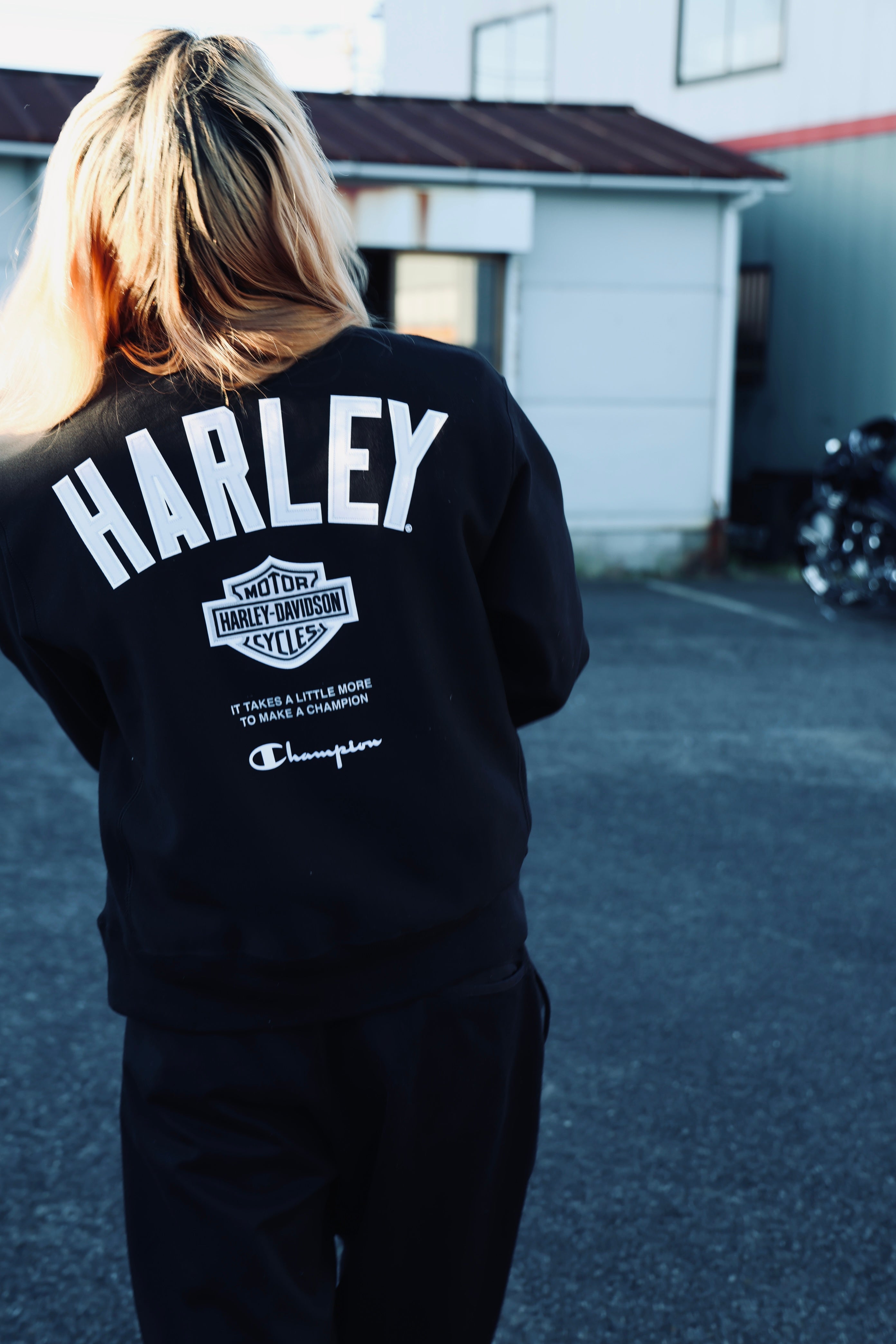 Champion x Harley-Davidson Fanatic Crew Neck Sweatshirt Black × Silver Champion