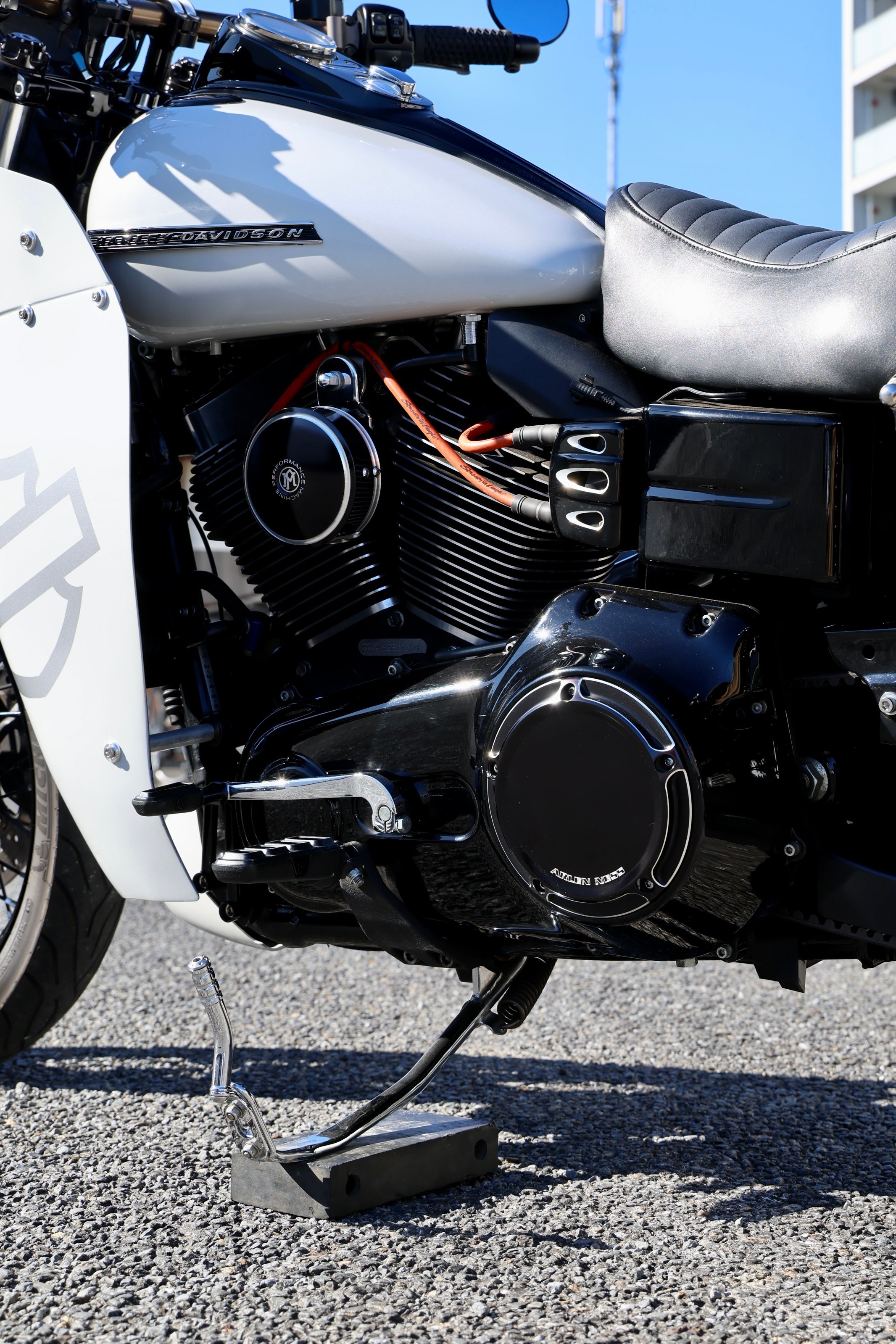 【DYNA】Side Stand Extension 一国 Cycle Works 【BLACK ALUMITE】