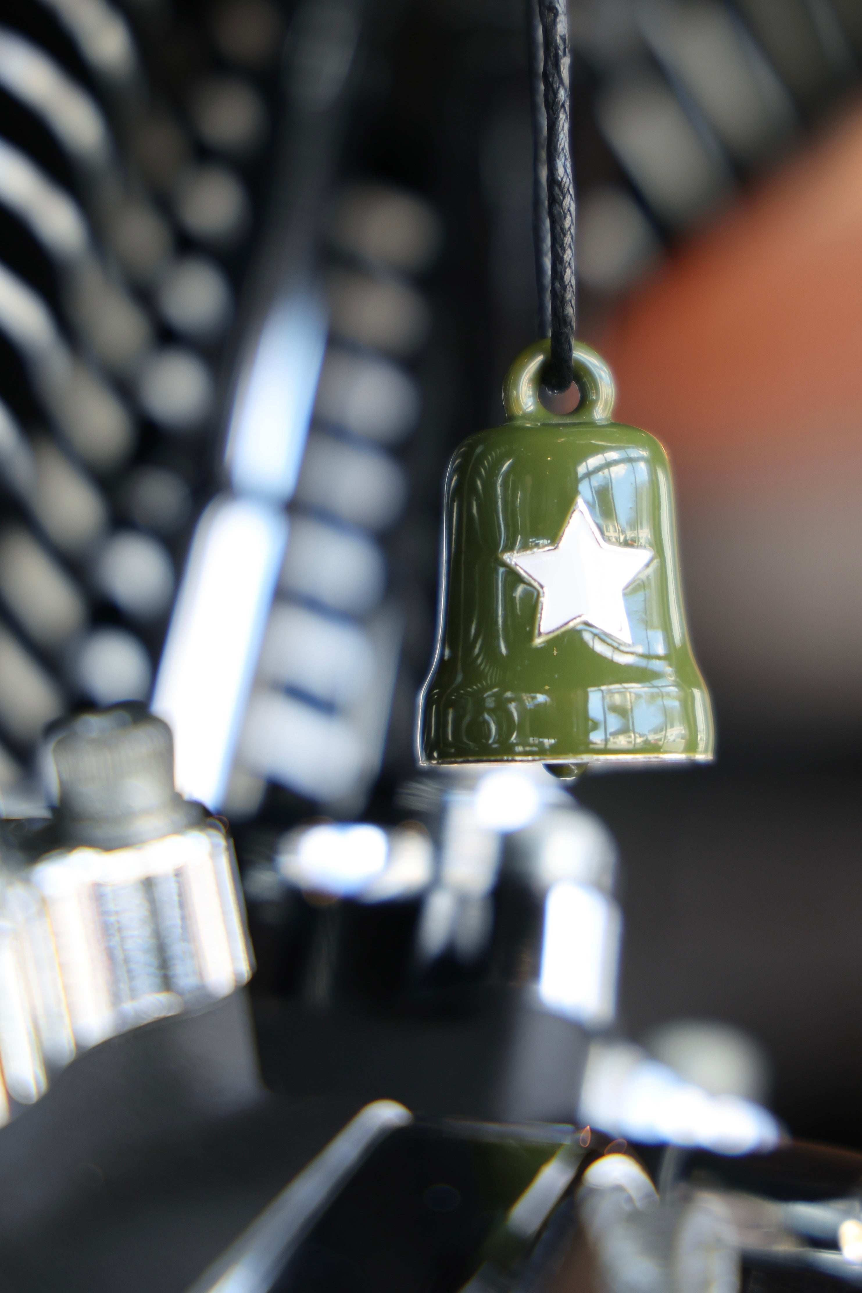 Green & White Star Ride Bell HRB076