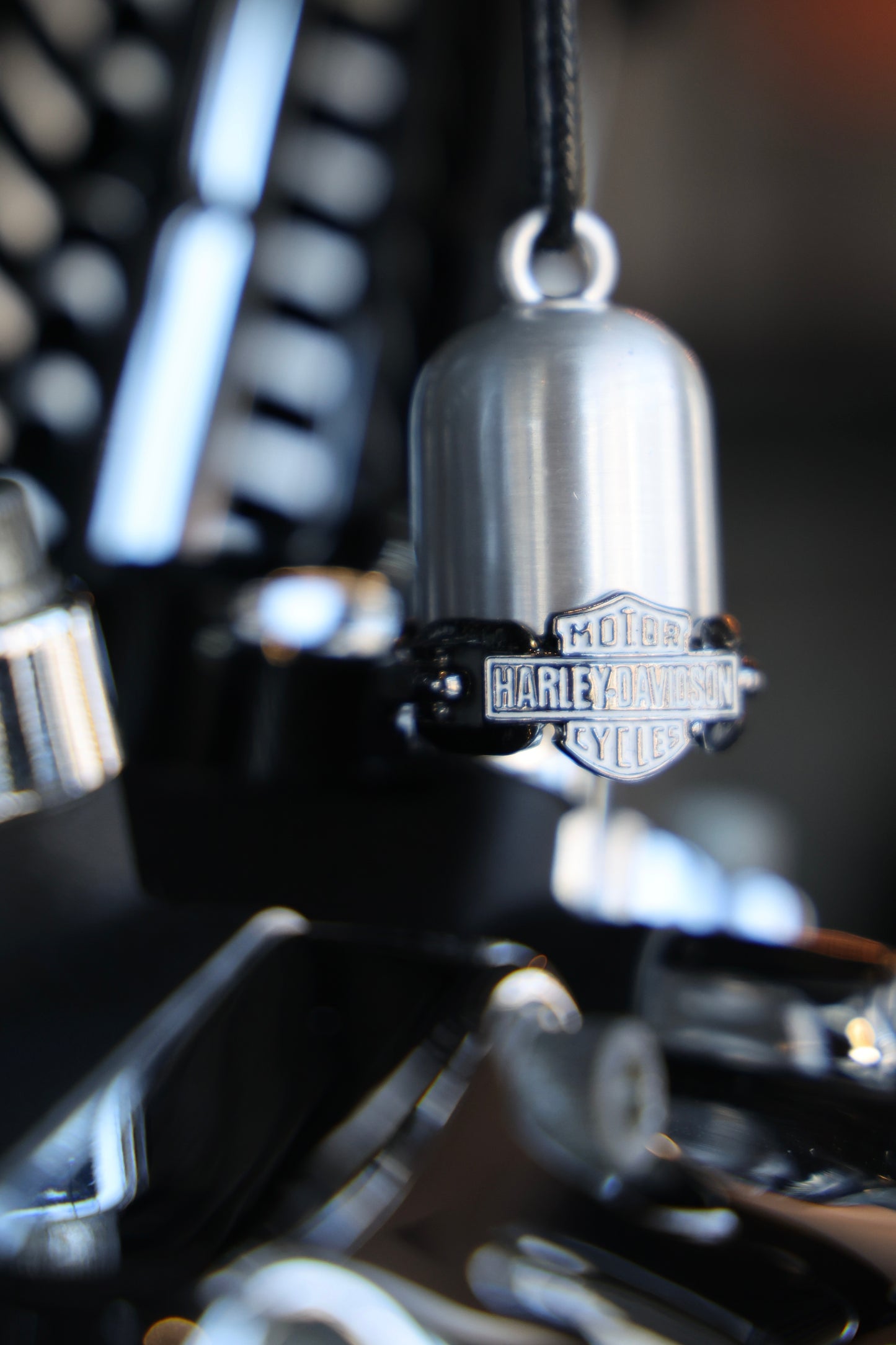 Vintage Bar & Shield Black Chain Ride Bell HRB110