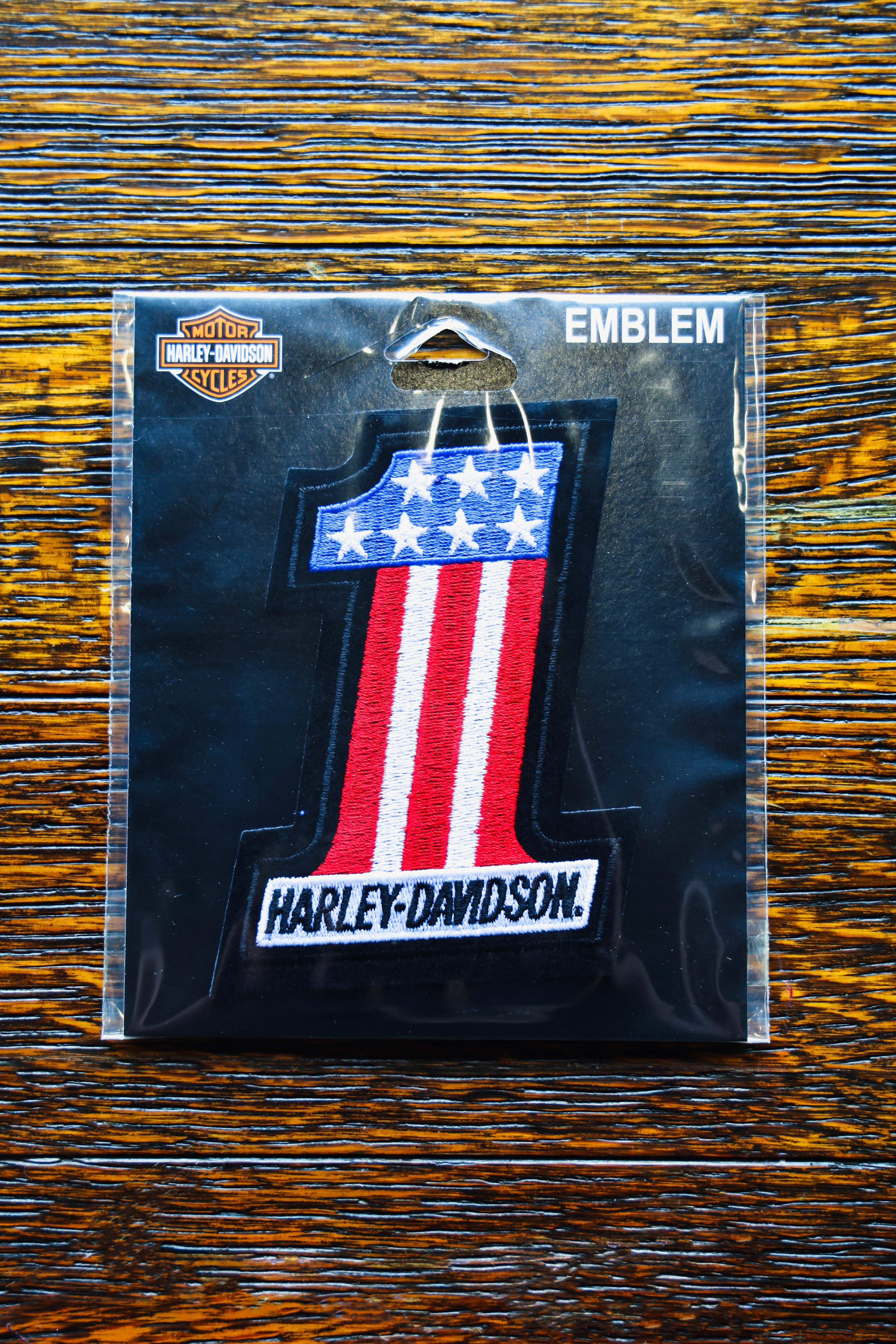Harley-Davidson® #1 Red, White & Blue Small Patch EM227842