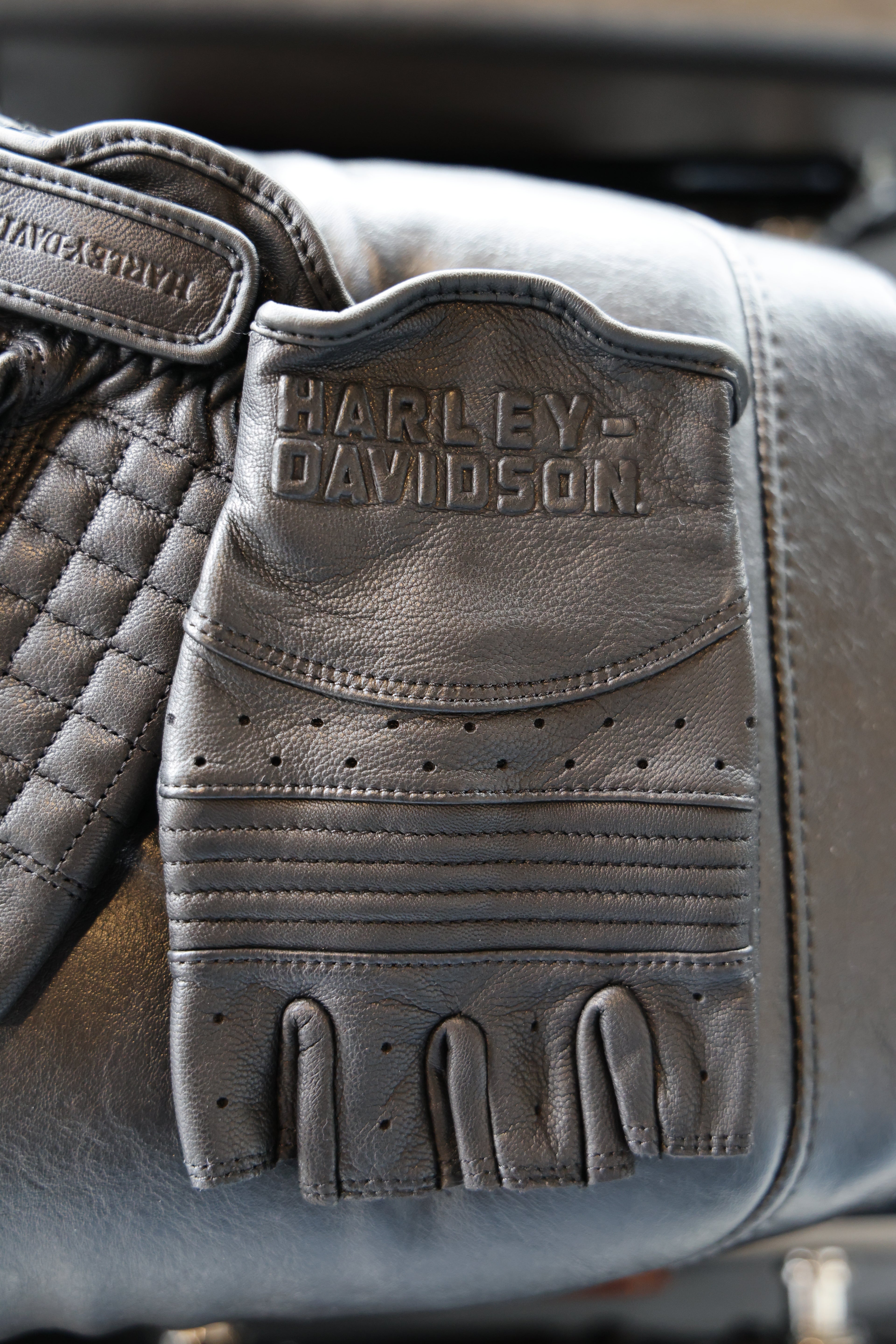 HARLEY-DAVIDSON® Men's Oakbrook Fingerless Leather Glove