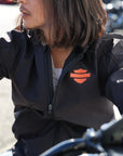 VERTICAL STRIPE HOODED STRETCH JACKET