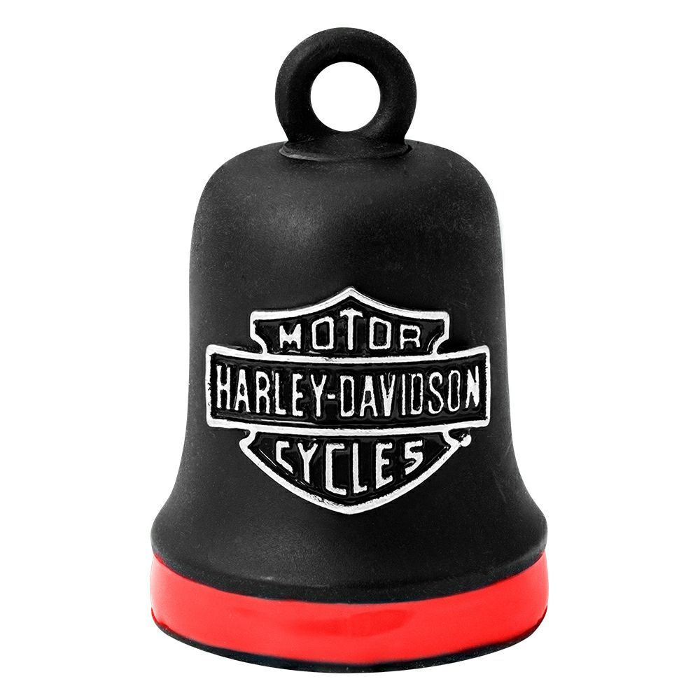 Bar & Shield Ride Bell Matte Black w/ Red Stripe HRB101