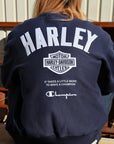 Champion x Harley-Davidson Fanatic Crew Neck Sweatshirt  Navy Champion