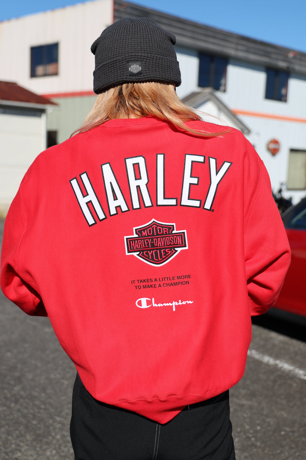 Champion x Harley-Davidson Fanatic Crew Neck Sweatshirt  Scarlet Champion