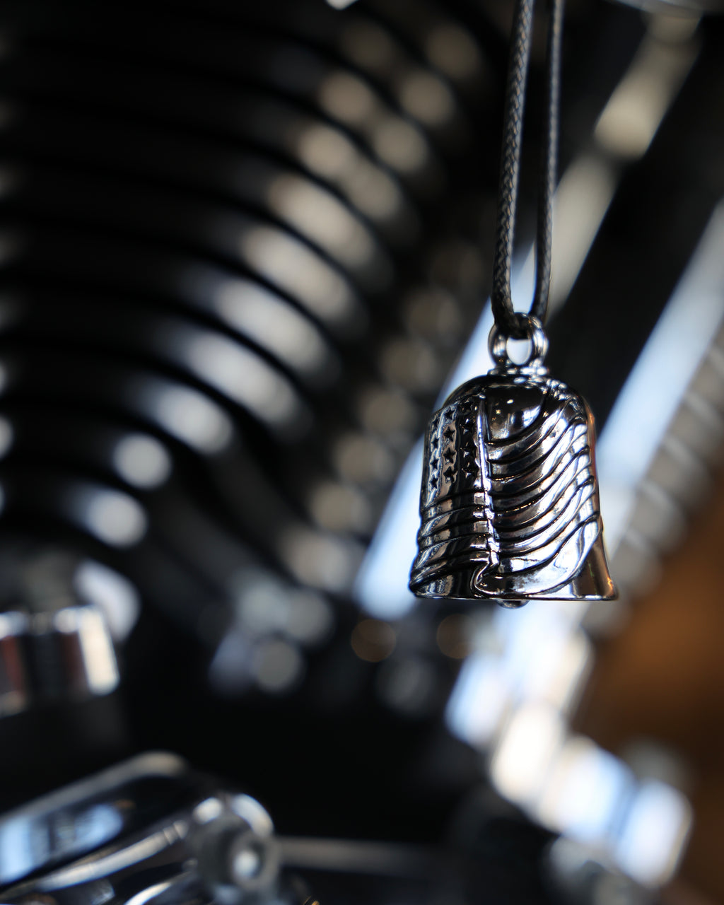 Harley-Davidson® Flowing American Flag Ride Bell - Silver Plating