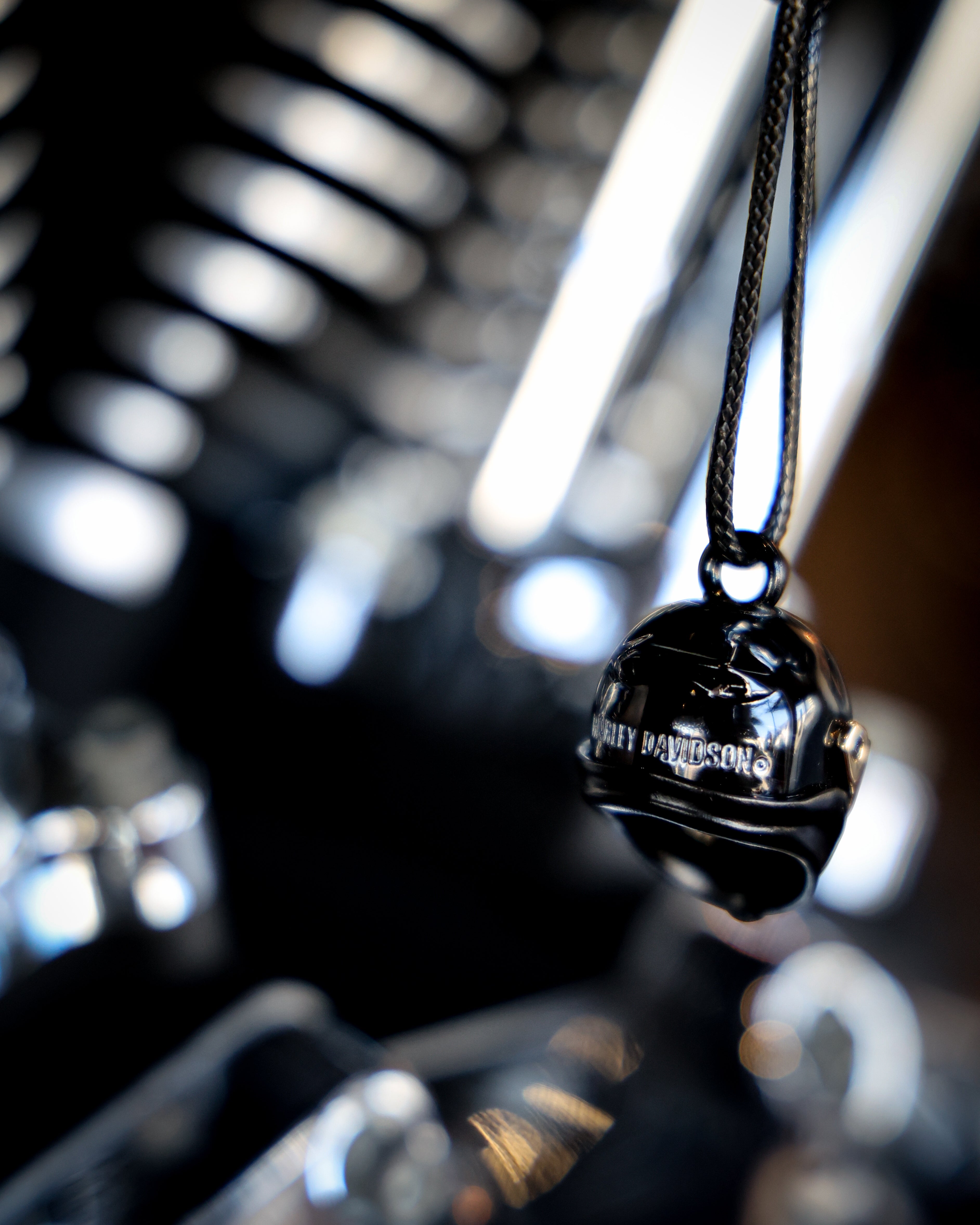 Harley-Davidson® Black Plated Skull Crowned Helmet Ride Bell, Black