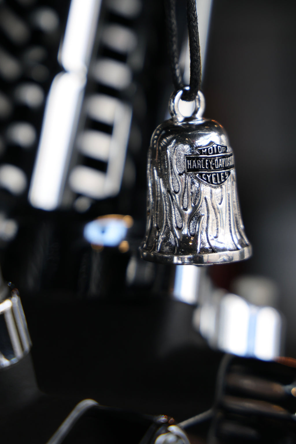 Silver Flames Ride Bell HRB031