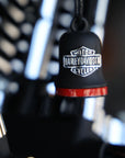 Bar & Shield Ride Bell Matte Black w/ Red Stripe HRB101