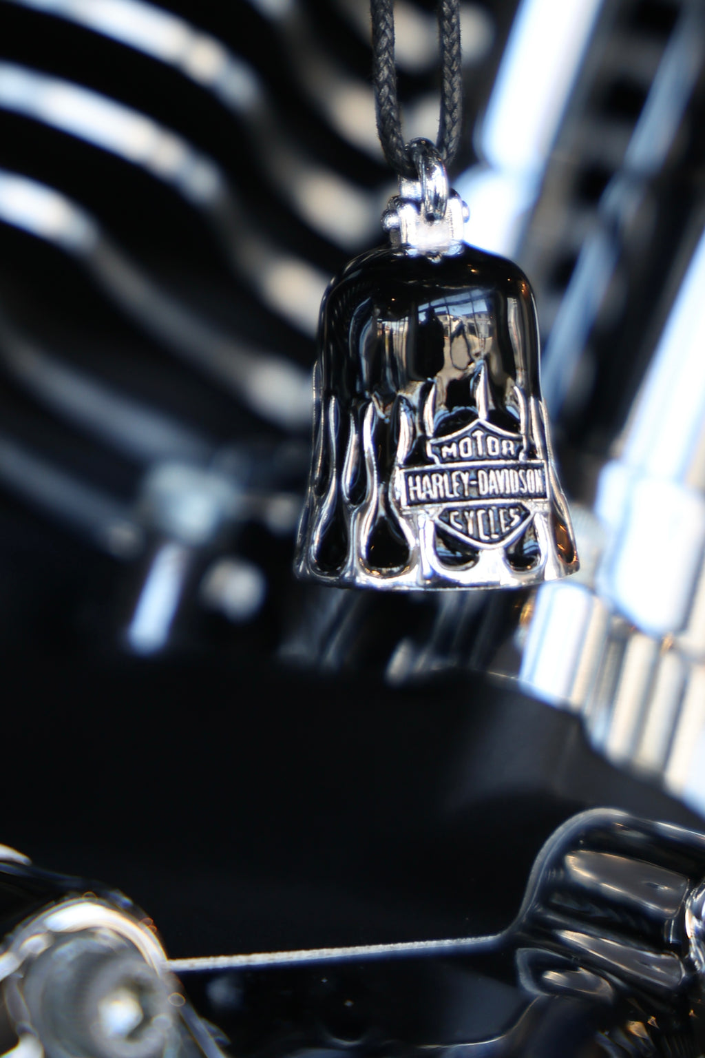 Extured Flames Bar & Shield Ride Bell HRB109