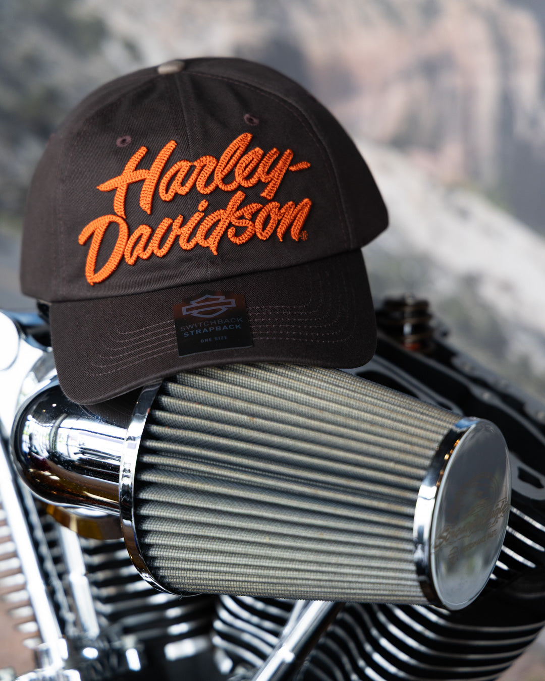 Harley-Davidson® Chain stitched Switchback Adjustable Cap - After Dark【97632-26VM】