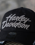 Harley-Davidson® Chain stitched Switchback Adjustable Cap - Harley Black【97633-26VM】