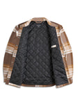 In Between The Line Shirt Jacket - Plaid - Java & Toffee