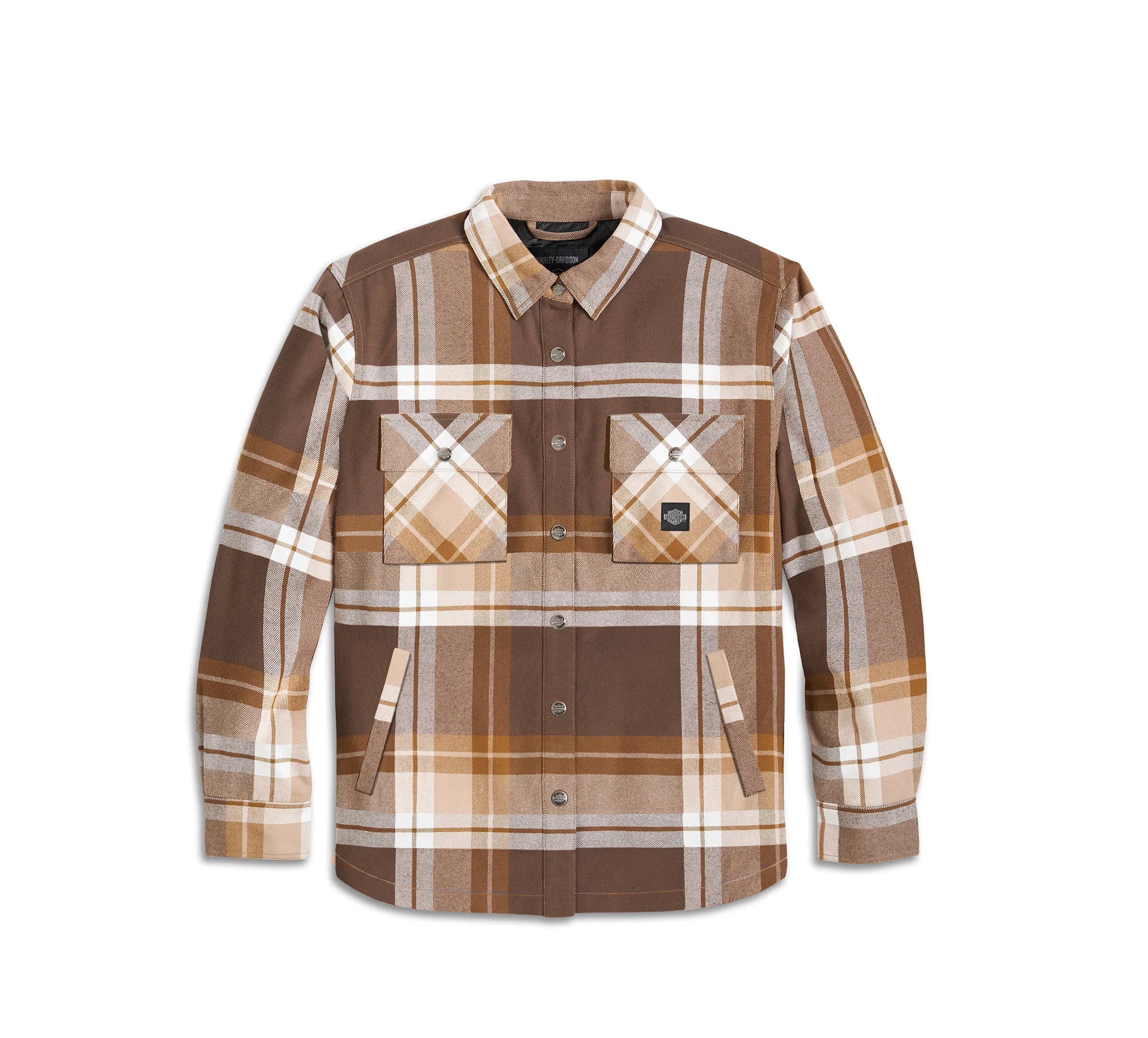 In Between The Line Shirt Jacket - Plaid - Java & Toffee