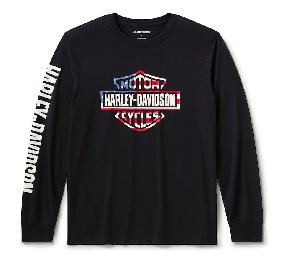 Harley-Davidson® Men's Stars &amp; Stripes Long Sleeve BK