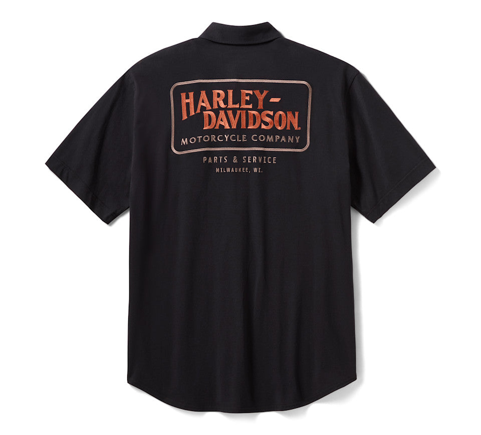 【値下げ❗️】Harley-Davidson ヴィンテージブラックTシャツ XL Harley-Davidson® Vintage Jersey Button-Up Harley Black【96187-26VM