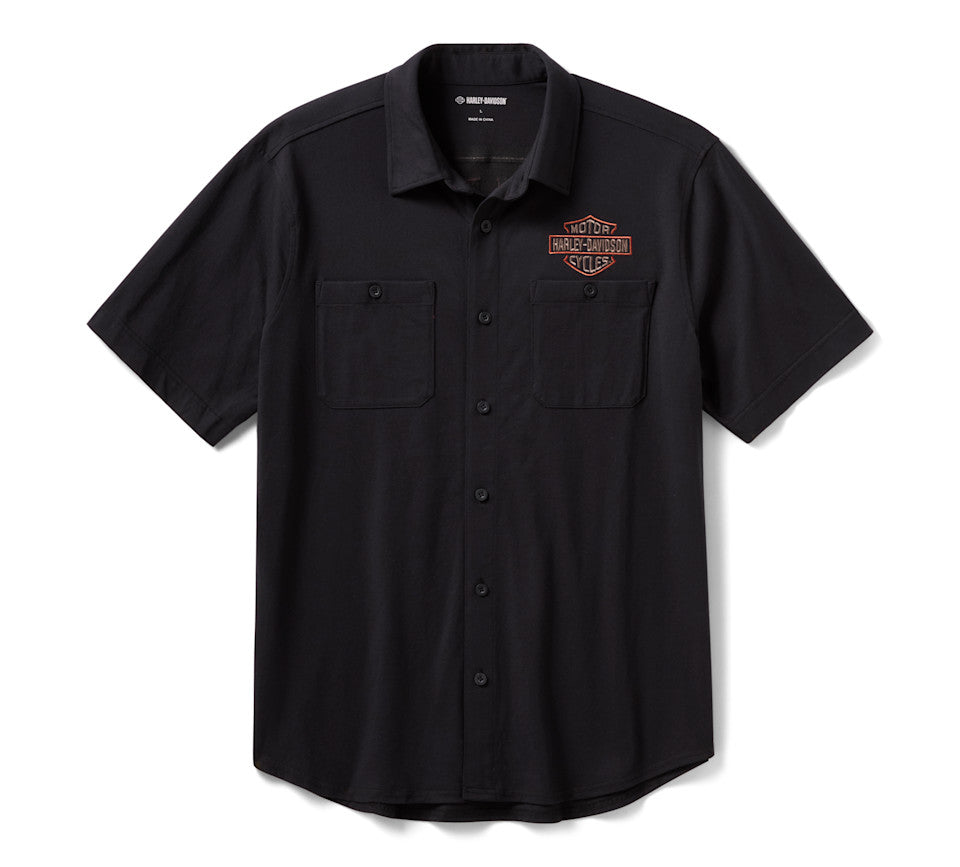 Harley-Davidson® Vintage Jersey Button-Up Harley Black【96187-26VM