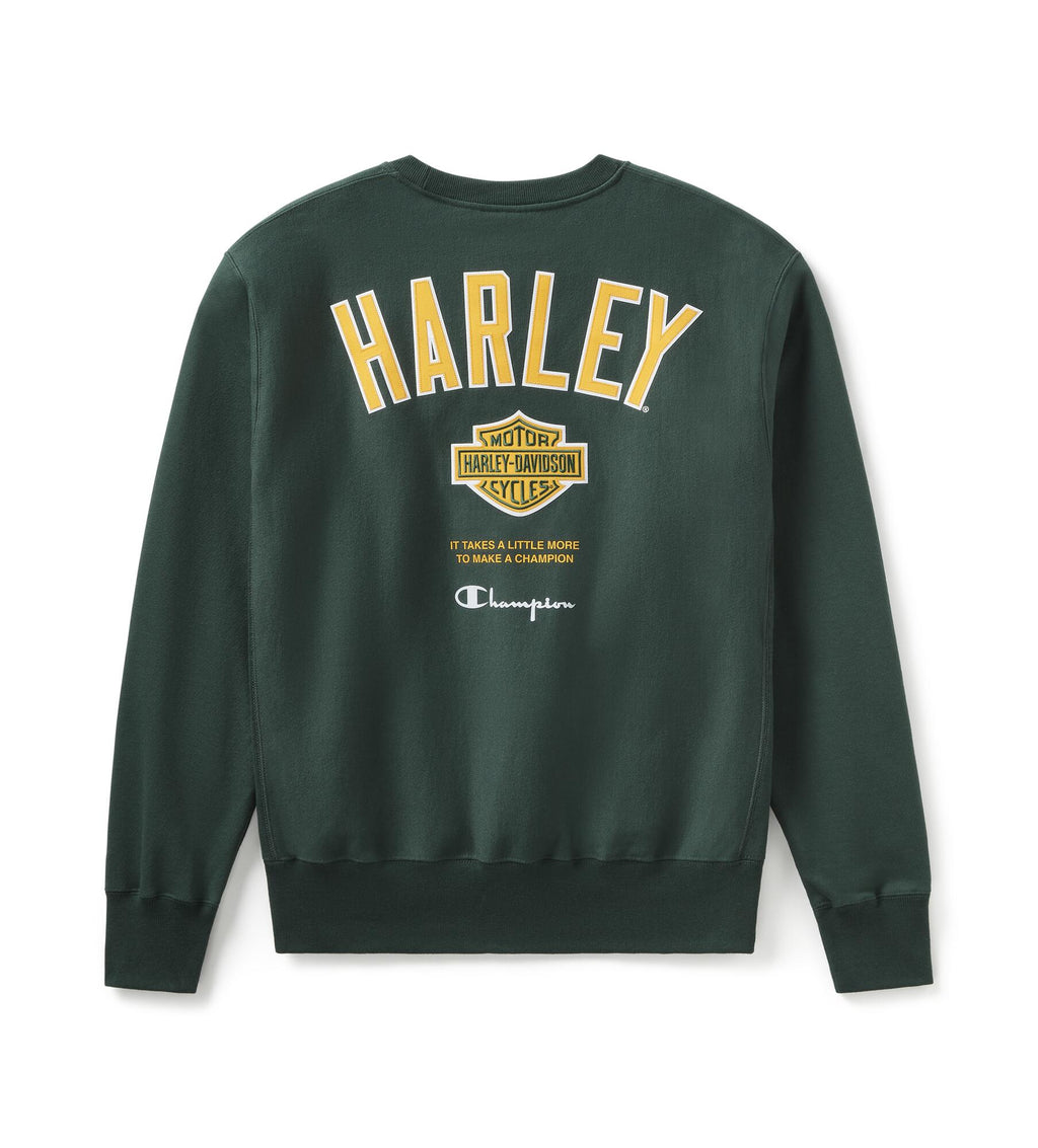 Champion x Harley-Davidson Fanatic Crew Neck Sweatshirt  Dark Green Champion