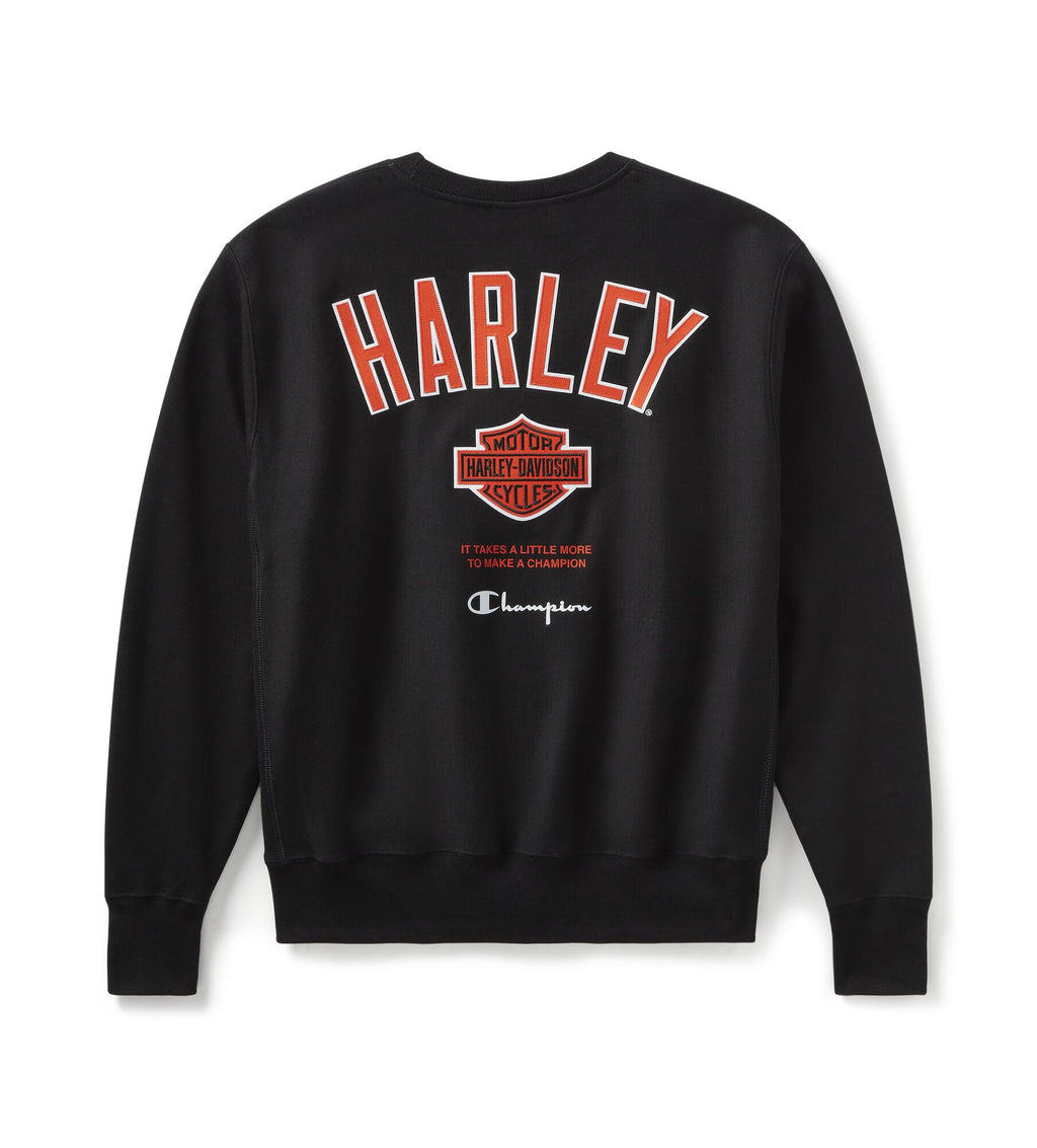 Champion x Harley-Davidson Fanatic Crew Neck Sweatshirt  Black × Orange Champion