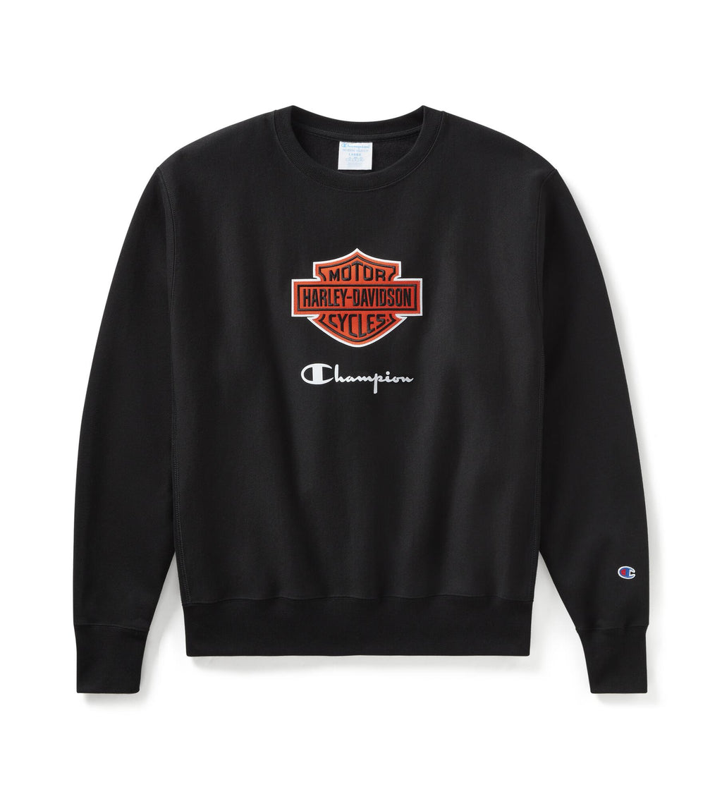 Champion x Harley-Davidson Fanatic Crew Neck Sweatshirt  Black × Orange Champion