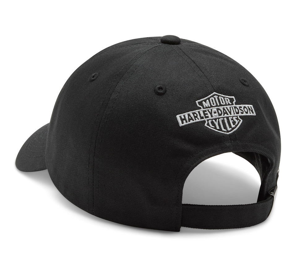 Harley-Davidson® Chain stitched Switchback Adjustable Cap - Harley Black【97633-26VM】