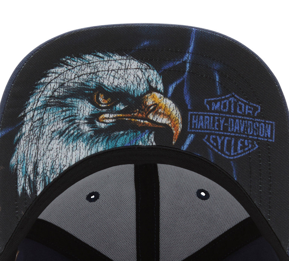 Harley-Davidson® Lightning Eagle Panhead Fitted Cap - Mood Indigo【97746-25VM】