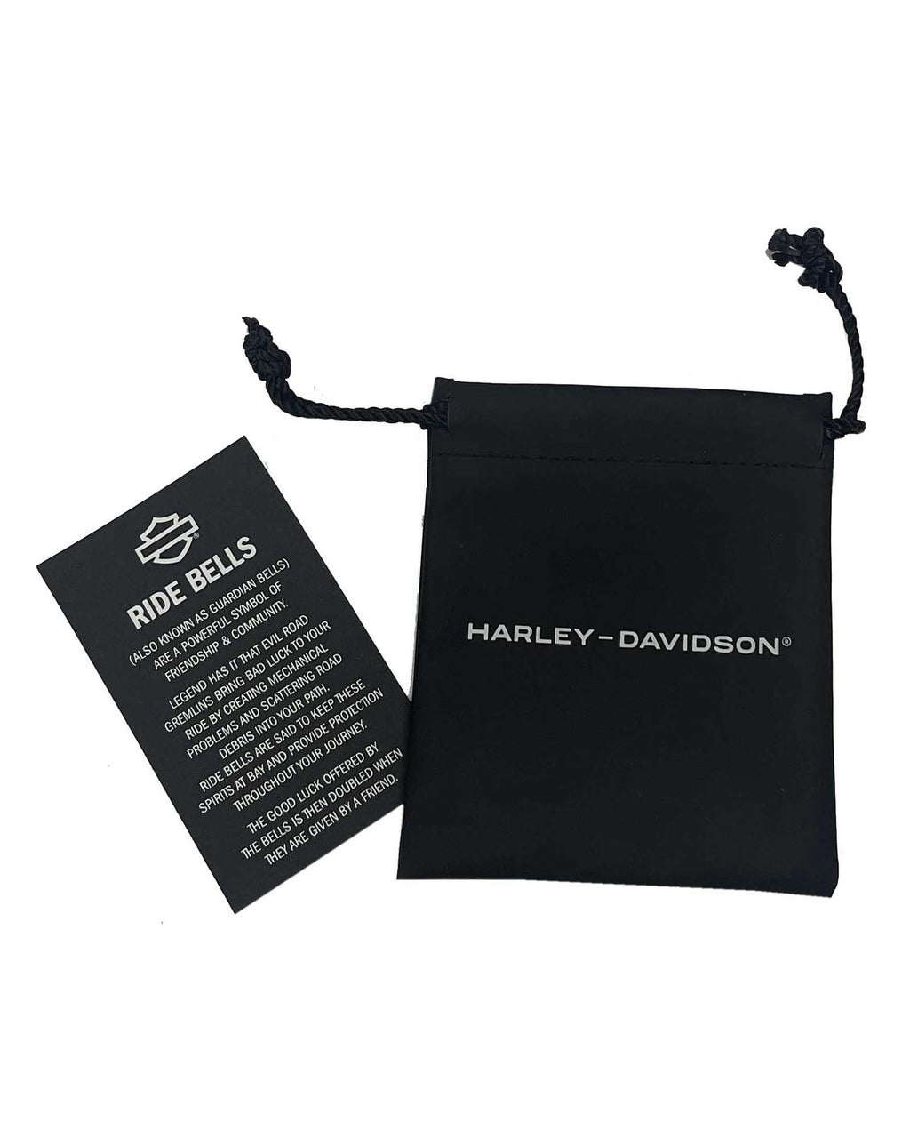 Harley-Davidson® Engraved Braided Bar & Shield Logo Ride Bell With Tie, Silver