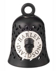 Harley-Davidson® Silver Skull Plate Script Logo Ride Bell With Tie, Black