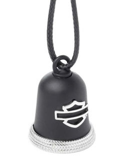 Harley-Davidson® Embossed Braided Bar & Shield Logo Ride Bell With Tie, Black