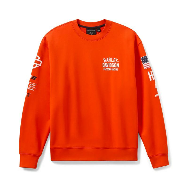 Harley-Davidson® Factory Racing Fanwear Crewneck Sweatshirt-Racing Orange
