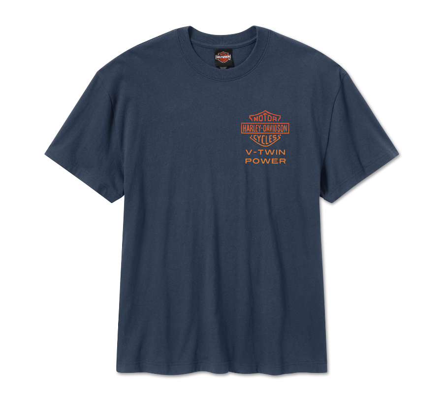 Harley-Davidson® Men's HD Engine Twins Short Sleeve Tee - Mood Indigo
