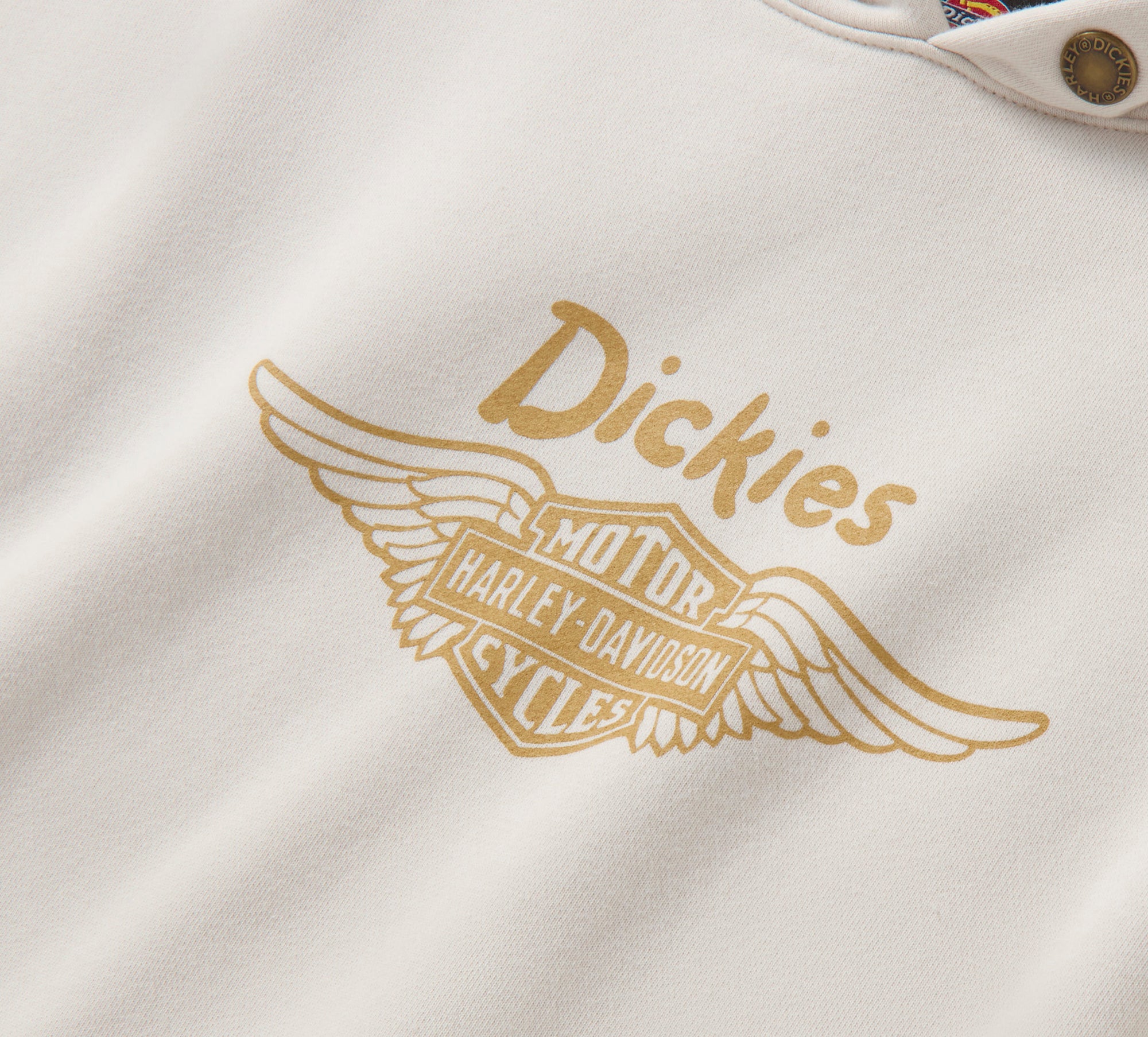Dickies × H-D Winged Horseshoe Oversized Pullover Hoodie - BONE