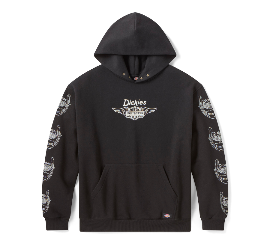 Dickies × H-D Winged Horseshoe Oversized Pullover Hoodie - Black