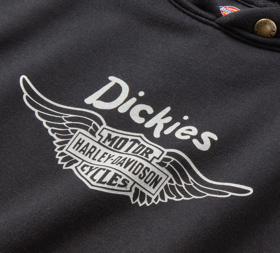 Dickies × H-D Winged Horseshoe Oversized Pullover Hoodie - Black