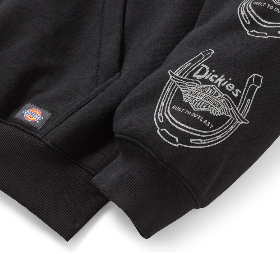 Dickies × H-D Winged Horseshoe Oversized Pullover Hoodie - Black