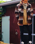 In Between The Line Shirt Jacket - Plaid - Java & Toffee