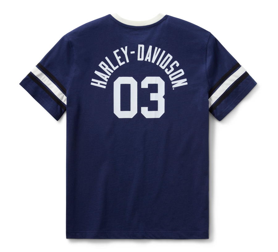 Harley-Davidson® Essential Sleeve Stripe '03 Tee Blue【96154-26VM