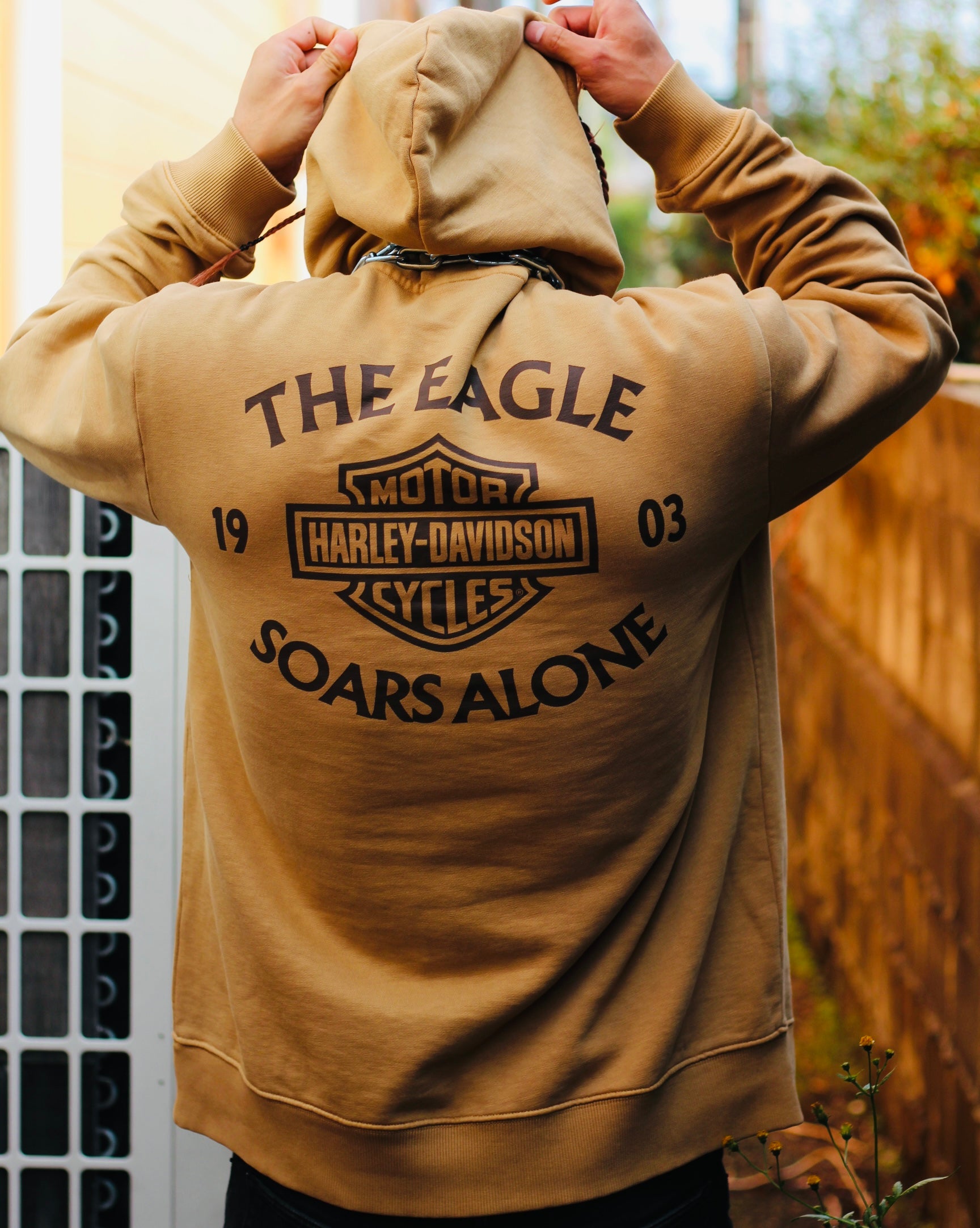 Eagle Soars Alone Slub Hoodie