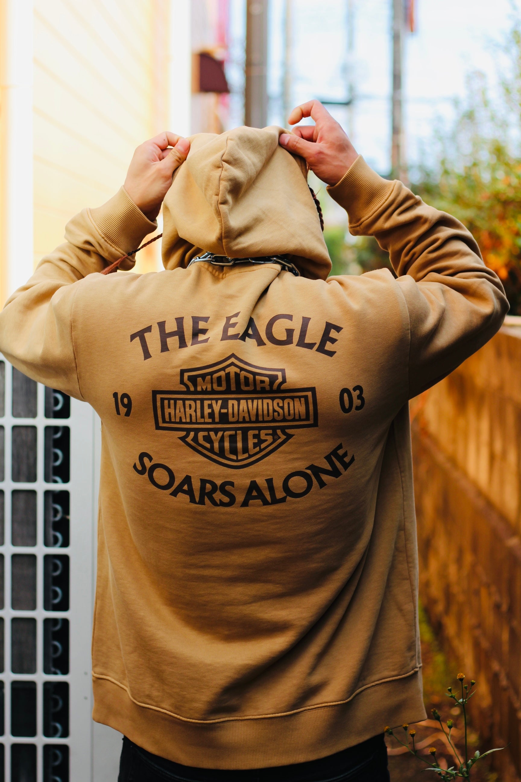 Eagle Soars Alone Slub Hoodie