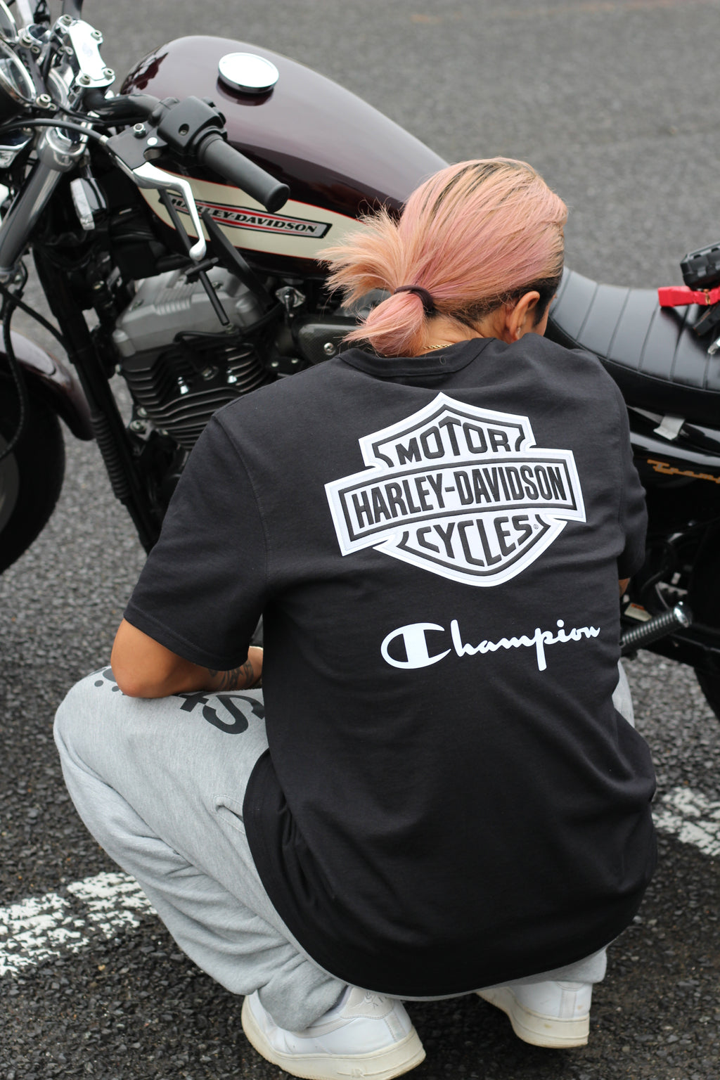Champion x Harley-Davidson Fanatic T-shirt  Black × Silver Champion
