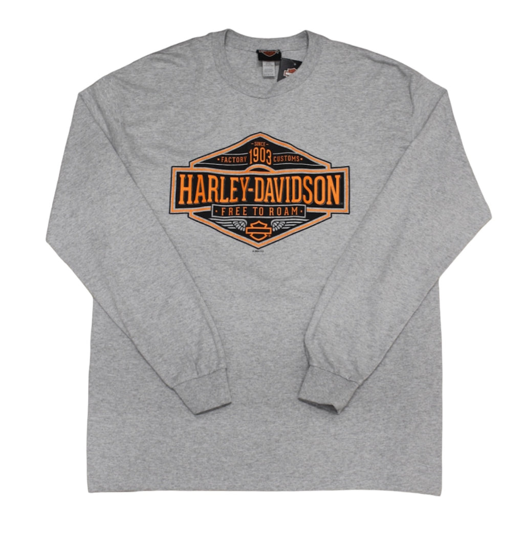 Souvenir L/S T-Shirt【Gray】FREE TO ROAM