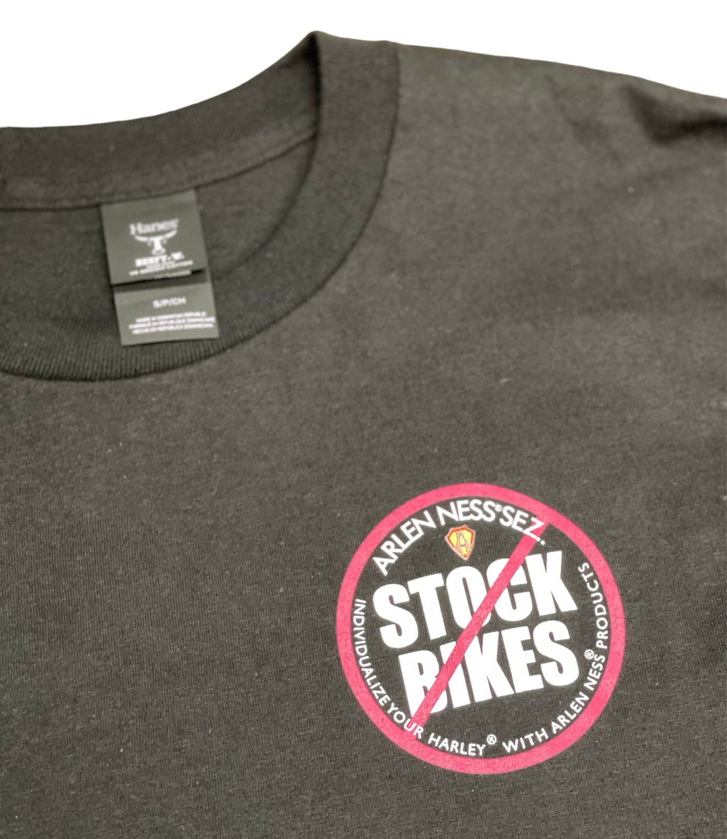 【ARLEN NESS】NO STOCK BIKES T-SHIRT, BLACK SIZE S