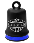 Bar & Shield Ride Bell Matte Black w/ Blue Stripe HRB096